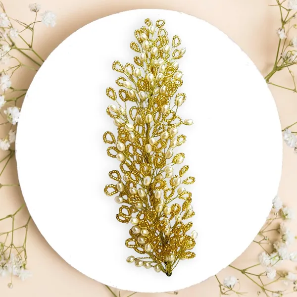 Golden_Artificial_Floral_Bridal_Brooch_&_Hair_Pin_(16_X_14_X_10_Cm)