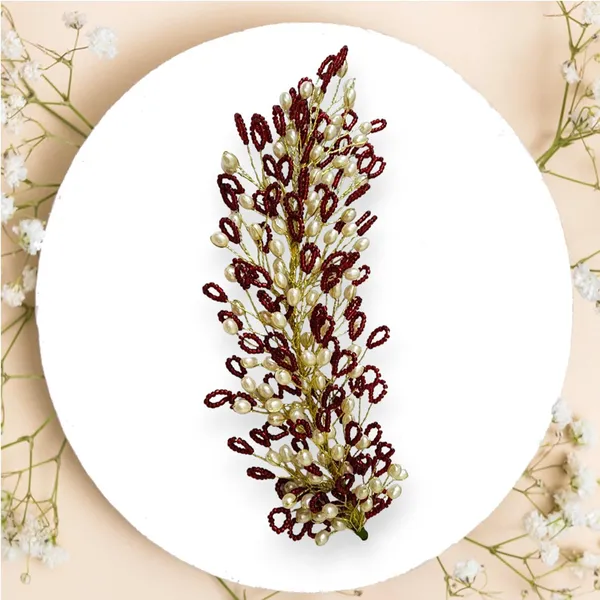 Maroon_Artificial_Floral_Bridal_Brooch_&_Hair_Pin_(16_X_14_X_10_Cm)