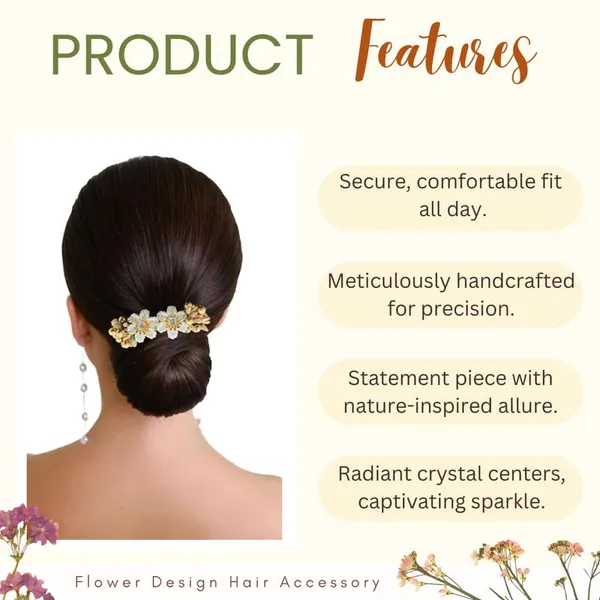 White_Artificial_Flower_Comb_Slide_Hair_Accessories_And_Hair_Pin_For_Women