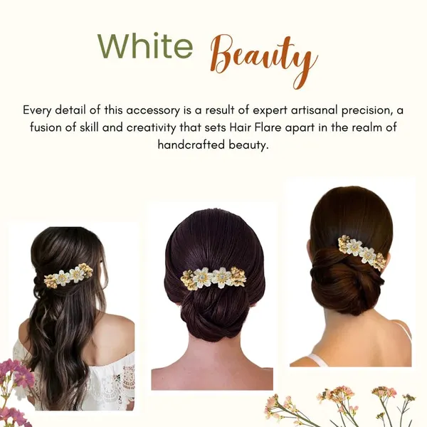White_Artificial_Flower_Comb_Slide_Hair_Accessories_And_Hair_Pin_For_Women