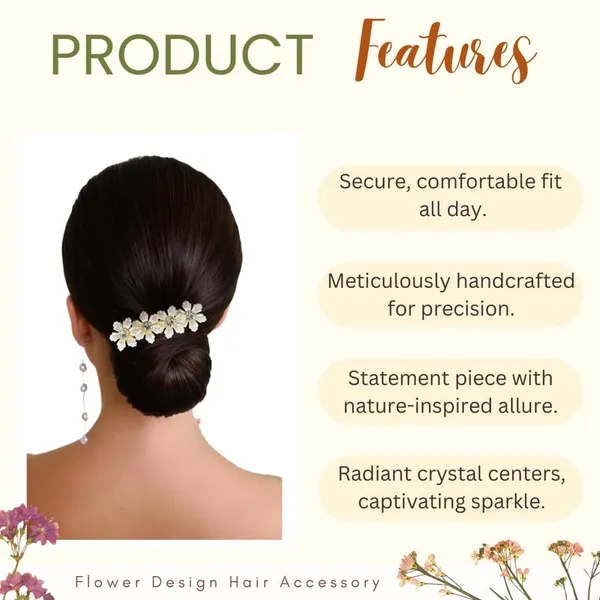 White_Artificial_Flower_Comb_Slide_Hair_Accessories_And_Hair_Pin_For_Women