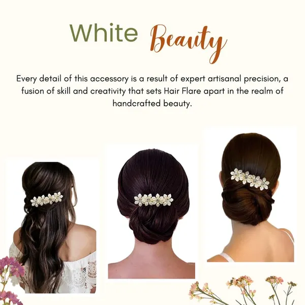 White_Artificial_Flower_Comb_Slide_Hair_Accessories_And_Hair_Pin_For_Women