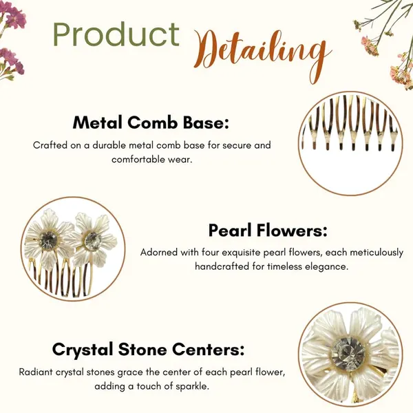 White_Artificial_Flower_Comb_Slide_Hair_Accessories_And_Hair_Pin_For_Women