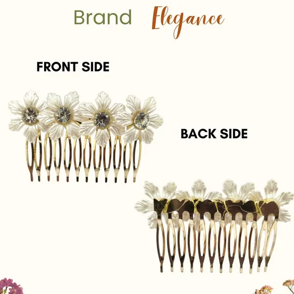 White_Artificial_Flower_Comb_Slide_Hair_Accessories_And_Hair_Pin_For_Women