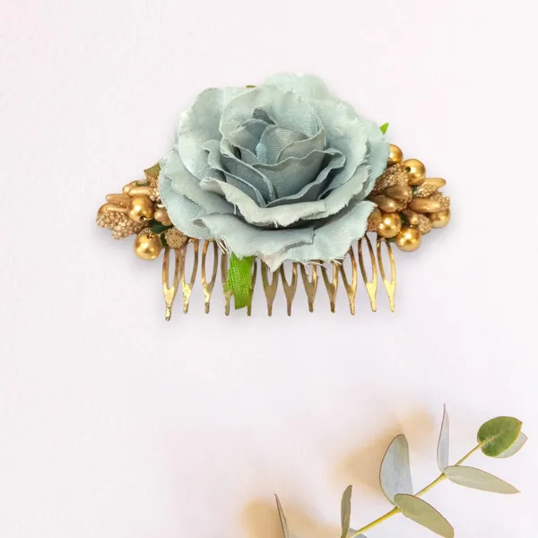 Grey_Artificial_Floral_Bridal_Brooch_&_Hair_Pin_Comb