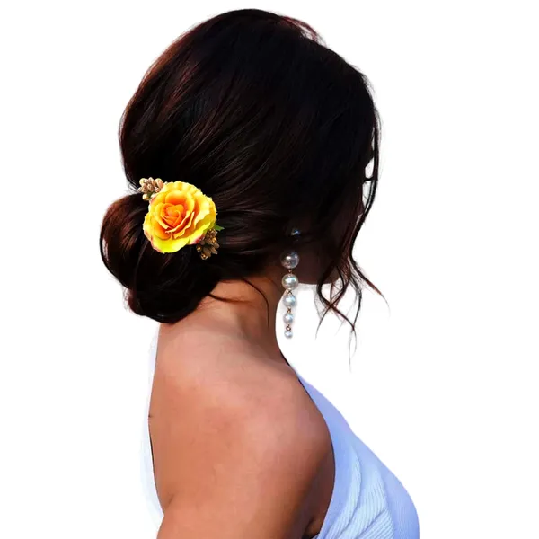 Yellow_Artificial_Floral_Bridal_Brooch_&_Hair_Pin_Comb