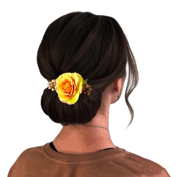 Yellow_Artificial_Floral_Bridal_Brooch_&_Hair_Pin_Comb
