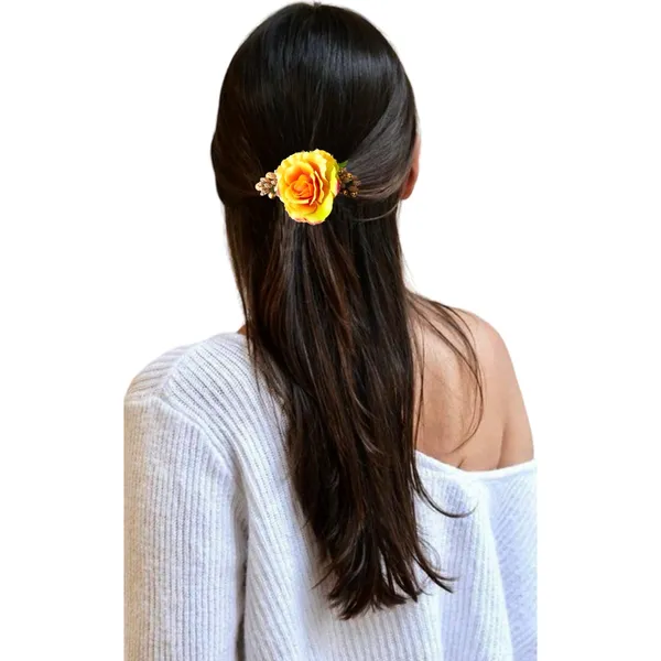 Yellow_Artificial_Floral_Bridal_Brooch_&_Hair_Pin_Comb