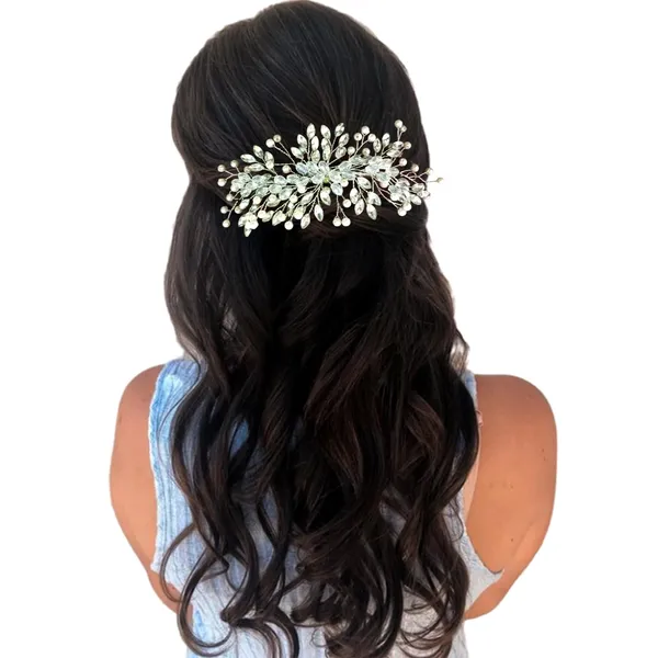 Silver_Artificial_Floral_Bridal_Brooch_&_Hair_Vein_(16_X_14_X_10_Cm)