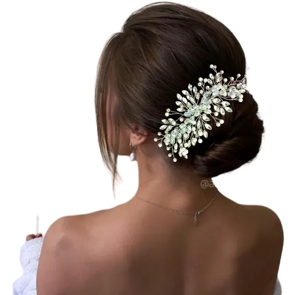 Silver_Artificial_Floral_Bridal_Brooch_&_Hair_Vein_(16_X_14_X_10_Cm)
