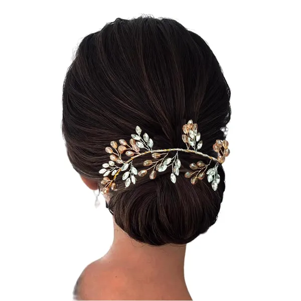 Golden_Artificial_Floral_Bridal_Brooch_&_Hair_Vein