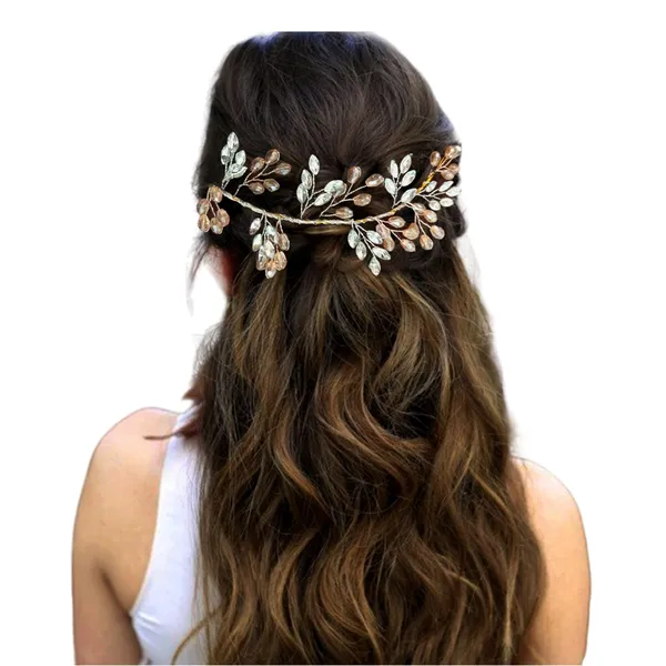 Golden_Artificial_Floral_Bridal_Brooch_&_Hair_Vein