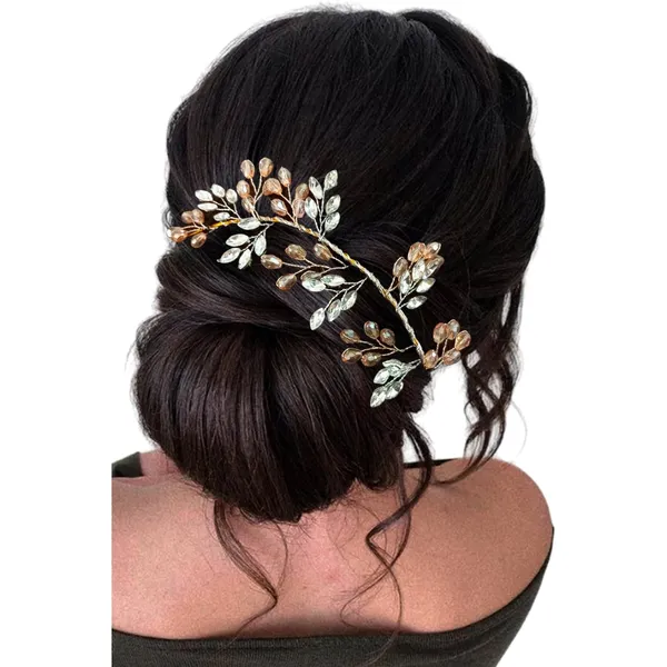 Golden_Artificial_Floral_Bridal_Brooch_&_Hair_Vein
