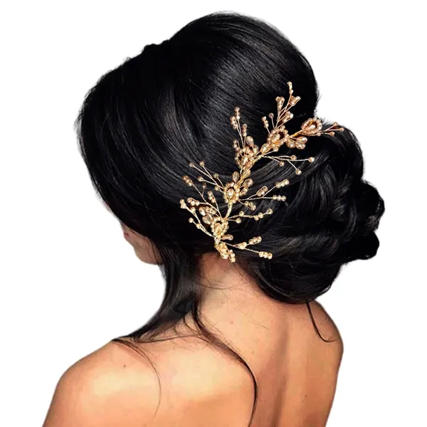 Golden_Artificial_Floral_Bridal_Brooch_&_Hair_Vein