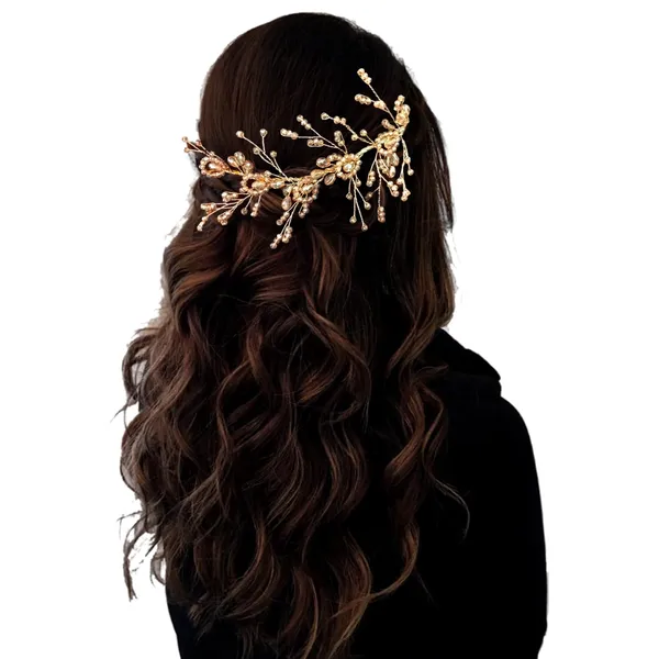 Golden_Artificial_Floral_Bridal_Brooch_&_Hair_Vein