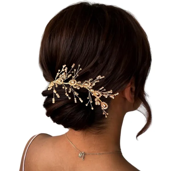 Golden_Artificial_Floral_Bridal_Brooch_&_Hair_Vein