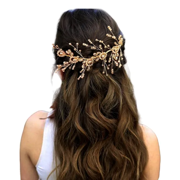 Golden_Artificial_Floral_Bridal_Brooch_&_Hair_Vein