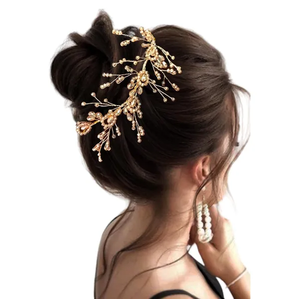 Golden_Artificial_Floral_Bridal_Brooch_&_Hair_Vein