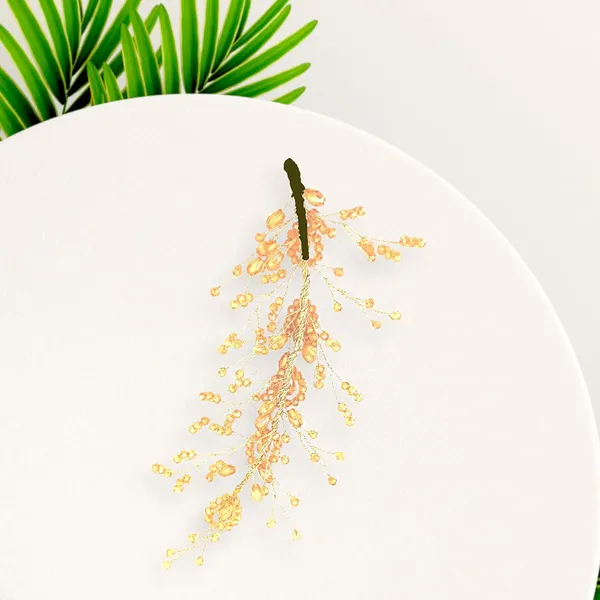 Golden_Artificial_Floral_Bridal_Brooch_&_Hair_Vein