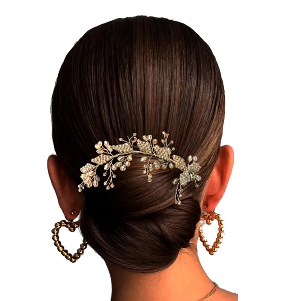 Golden_Artificial_Floral_Bridal_Brooch_&_Hair_Vein
