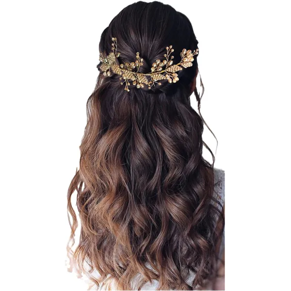 Golden_Artificial_Floral_Bridal_Brooch_&_Hair_Vein