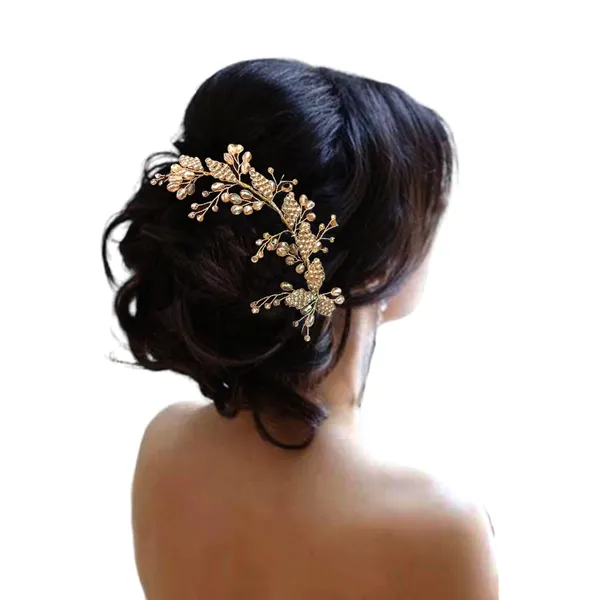 Golden_Artificial_Floral_Bridal_Brooch_&_Hair_Vein
