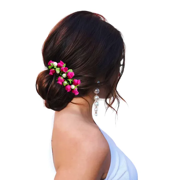 Dark_Pink_Artificial_Floral_Bridal_Brooch_&_Hair_Pin_Comb_(16_X_14_X_10_Cm)