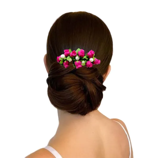 Dark_Pink_Artificial_Floral_Bridal_Brooch_&_Hair_Pin_Comb_(16_X_14_X_10_Cm)