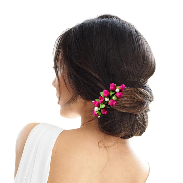 Dark_Pink_Artificial_Floral_Bridal_Brooch_&_Hair_Pin_Comb_(16_X_14_X_10_Cm)