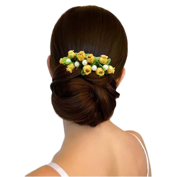 Golden_Artificial_Floral_Bridal_Brooch_&_Hair_Pin_Comb_(16_X_14_X_10_Cm)