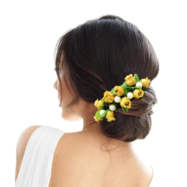 Golden_Artificial_Floral_Bridal_Brooch_&_Hair_Pin_Comb_(16_X_14_X_10_Cm)