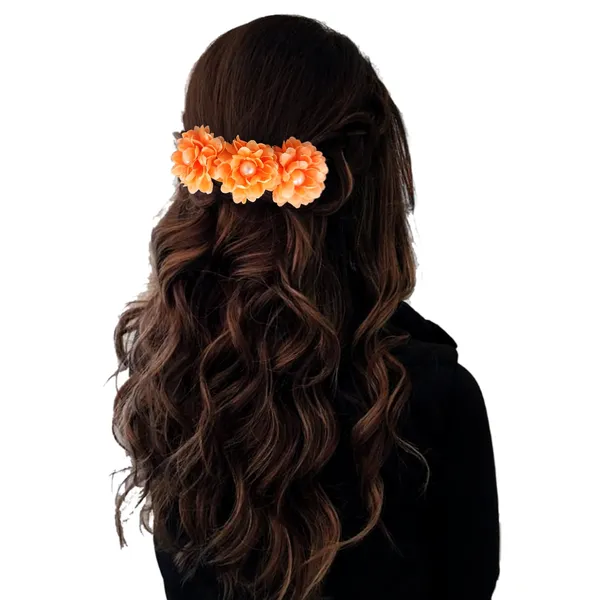 Orange_Artificial_Floral_Bridal_Brooch_&_Hair_Pin_Comb