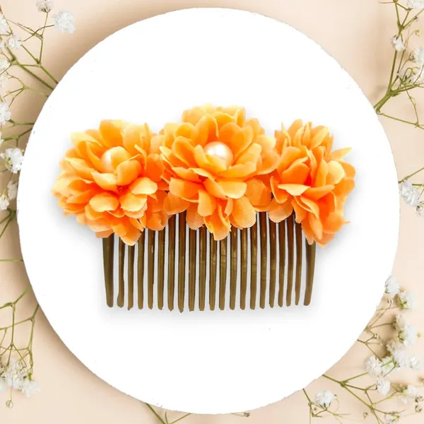 Orange_Artificial_Floral_Bridal_Brooch_&_Hair_Pin_Comb