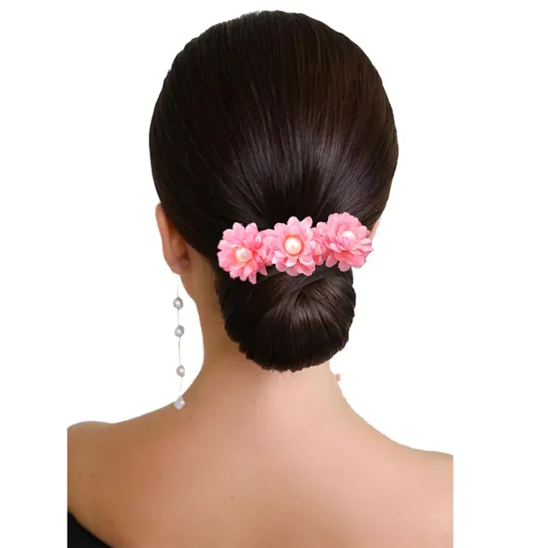 Peach_Artificial_Floral_Bridal_Brooch_&_Hair_Pin_Comb
