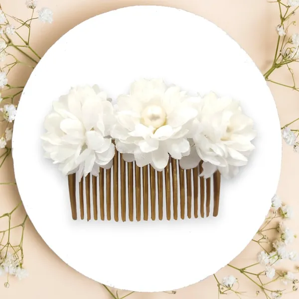 White_Artificial_Floral_Bridal_Brooch_&_Hair_Pin_Comb