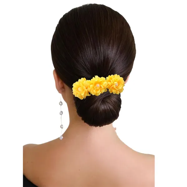 Yellow_Artificial_Floral_Bridal_Brooch_&_Hair_Pin_Comb