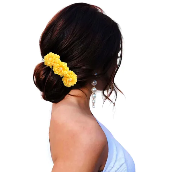Yellow_Artificial_Floral_Bridal_Brooch_&_Hair_Pin_Comb