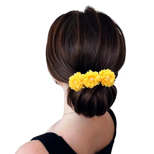 Yellow_Artificial_Floral_Bridal_Brooch_&_Hair_Pin_Comb