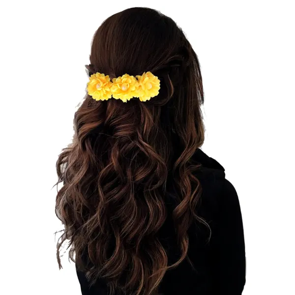 Yellow_Artificial_Floral_Bridal_Brooch_&_Hair_Pin_Comb