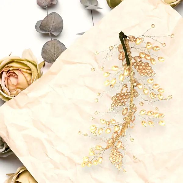 Golden_Artificial_Floral_Bridal_Brooch_&_Hair_Vein_Clip