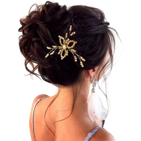 Golden_Hair_Pin,_Bright_Crystal_Stone_With_Beads_For_Women_&_Girls