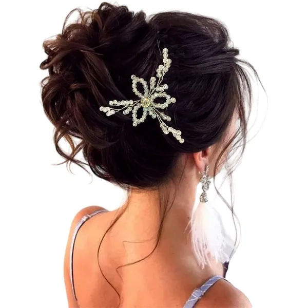 Silver_Hair_Pin,_Bright_Crystal_Stone_With_Beads_For_Women_&_Girls