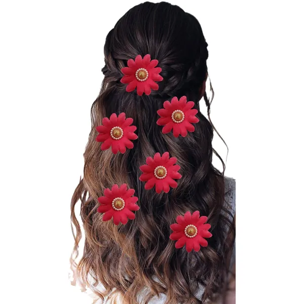 Dark_Pink_Artificial_Floral_Bridal_Brooch_&_Hair_Pin_(6_Flower_Clip)