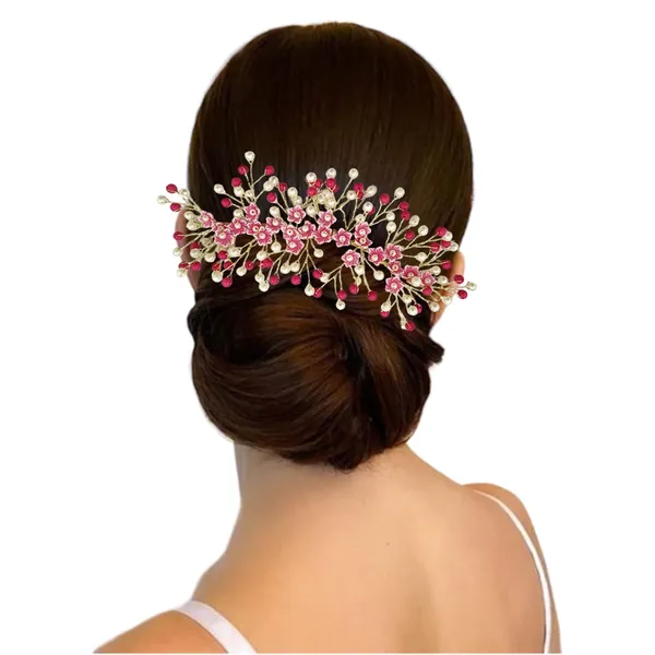 Dark_Pink_Artificial_Floral_Bridal_Brooch_&_Hair_Vein_Clip_(16_X_14_X_10_Cm)