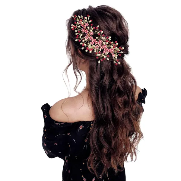 Dark_Pink_Artificial_Floral_Bridal_Brooch_&_Hair_Vein_Clip_(16_X_14_X_10_Cm)