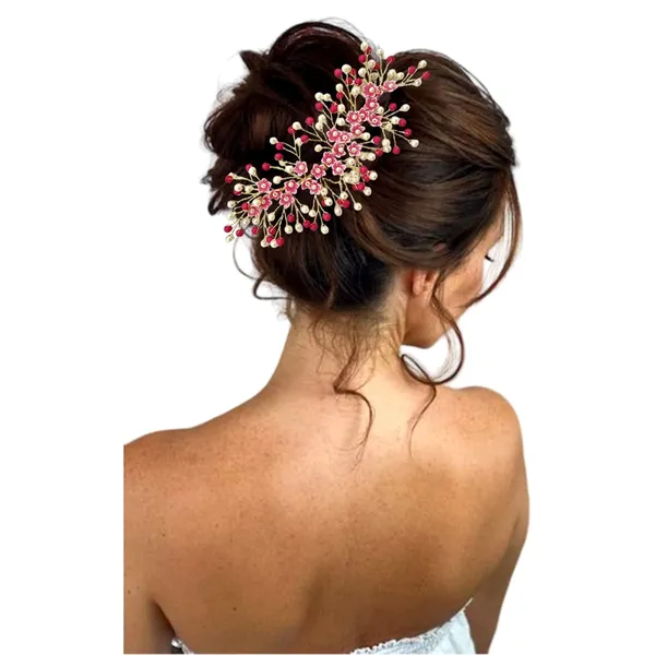Dark_Pink_Artificial_Floral_Bridal_Brooch_&_Hair_Vein_Clip_(16_X_14_X_10_Cm)