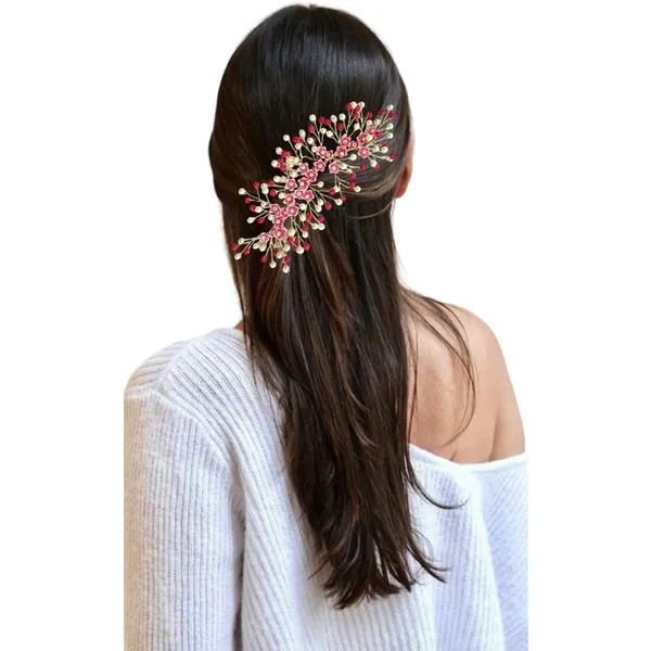 Dark_Pink_Artificial_Floral_Bridal_Brooch_&_Hair_Vein_Clip_(16_X_14_X_10_Cm)