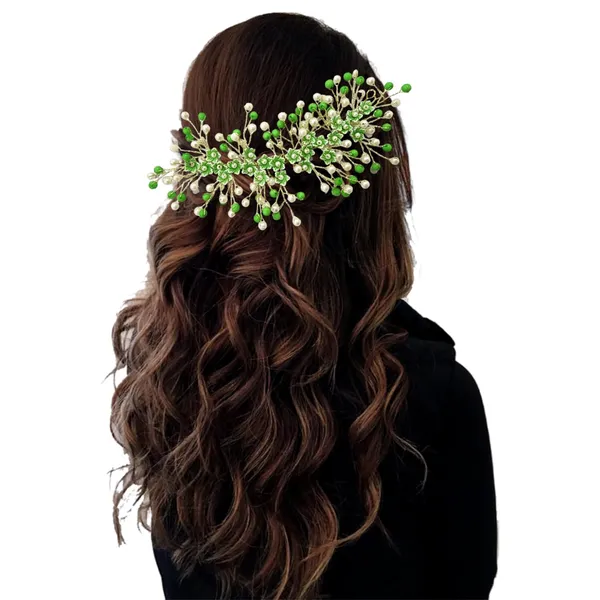 Green_Artificial_Floral_Bridal_Brooch_&_Hair_Vein_Clip_(16_X_14_X_10_Cm)