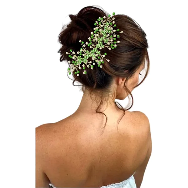 Green_Artificial_Floral_Bridal_Brooch_&_Hair_Vein_Clip_(16_X_14_X_10_Cm)