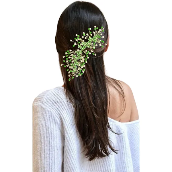 Green_Artificial_Floral_Bridal_Brooch_&_Hair_Vein_Clip_(16_X_14_X_10_Cm)